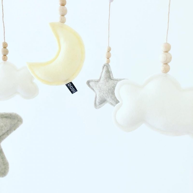Muziekmobiel vilt maan wolken sterren - Afbeelding 2